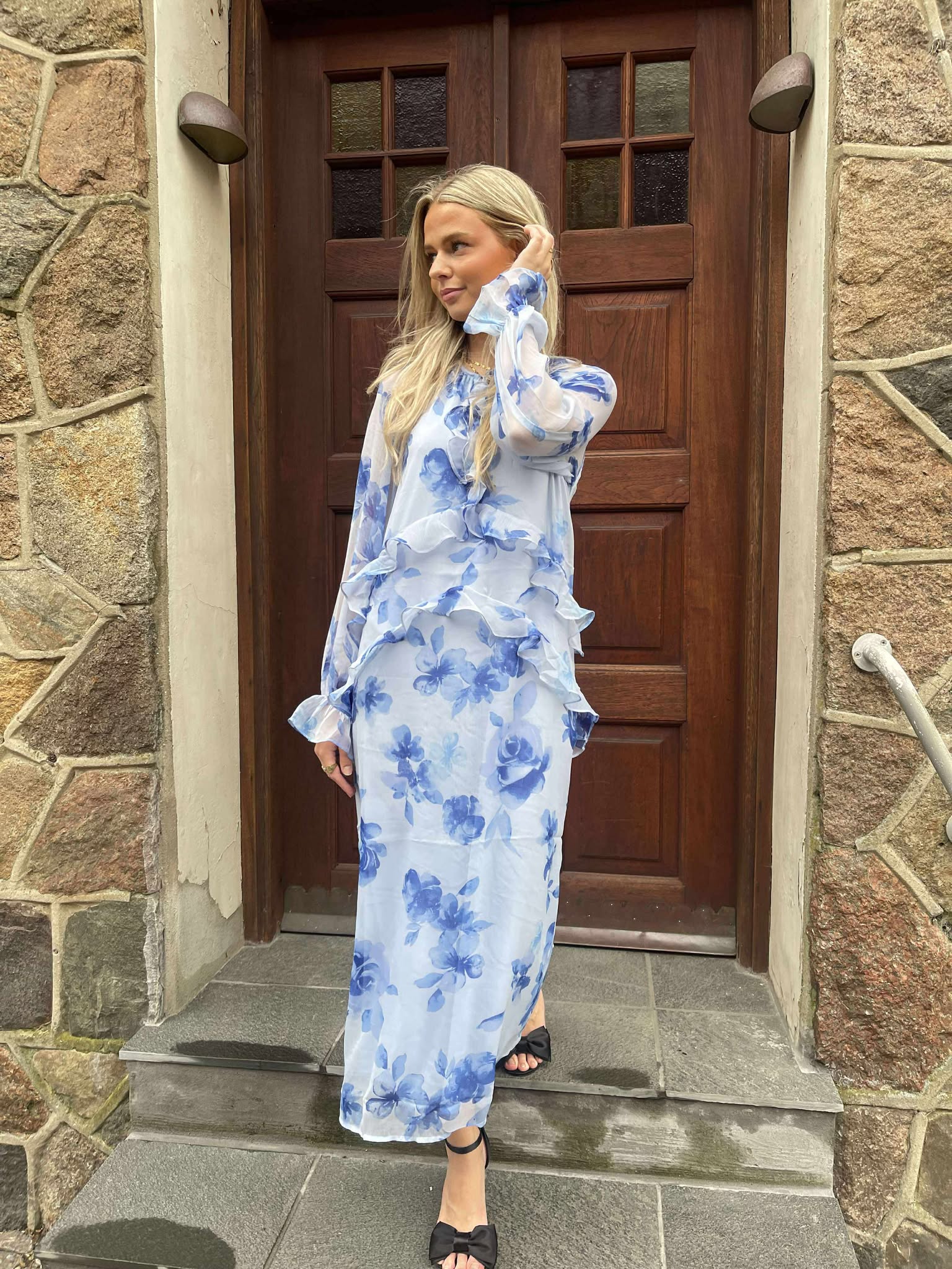 PCCLARA Long Dress - Cashmere Blue